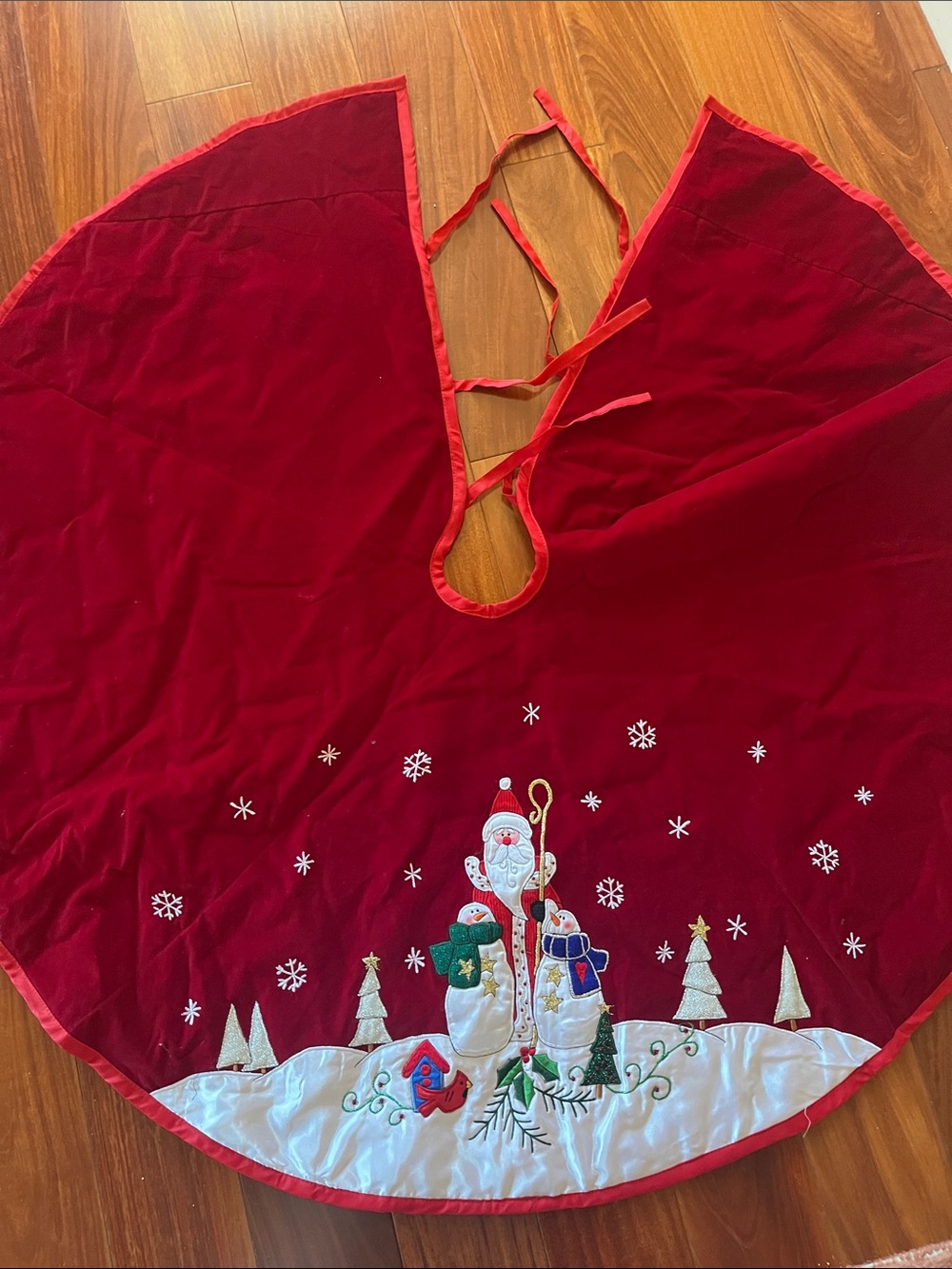 Red Santa Velveteen Tree Skirt